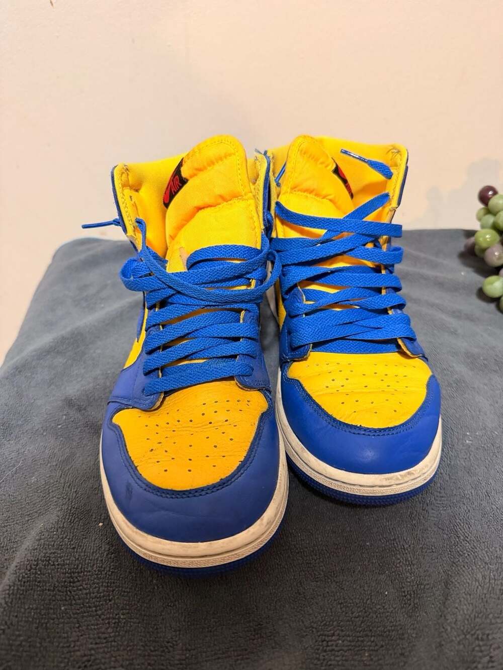 Air Jordan 1 Retro High OG Reverse Laney FD2596-700 Blue & Yellow Women's Size 1